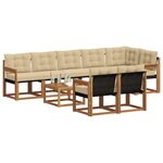 vidaXL Ensemble de canapés d'extérieur 9 Pièces Naturel et Beige