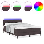 vidaXL Lit à ressorts avec matelas Marron foncé 140 x 190 cm tissu