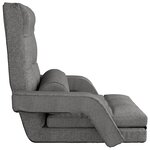vidaXL Chaise pliable de sol avec fonction de lit Gris clair Tissu