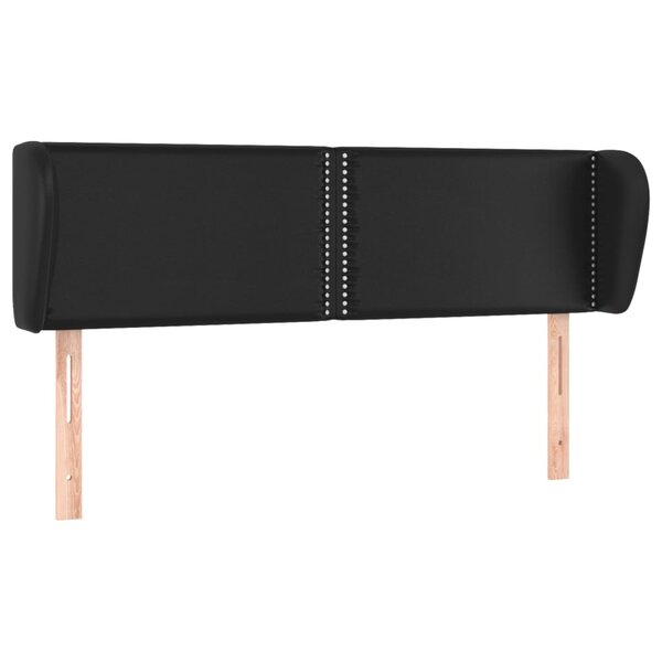 vidaXL Tête de lit avec oreilles Noir 147x23x78/88 cm Similicuir