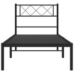 vidaXL Cadre de lit métal sans matelas avec tête de lit noir 100x200cm