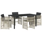 vidaXL Ensemble de jardin 5 pièces avec coussins gris clair en poly rattan.