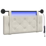 vidaXL Tête de lit suspendue Avec lumière LED Crème Velours
