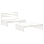 vidaXL Salon de jardin 2 Pièces avec coussins blanc bois massif