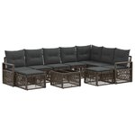 vidaXL Ensemble de canapé de jardin 10 Pièces Gris polyrotin