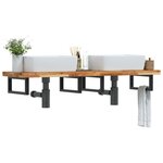 vidaXL Étagère de vasque murale acier et bois massif d'acacia