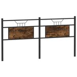 vidaXL Tête de lit chêne fumé 180 cm bois d'ingénierie et acier