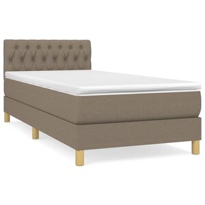 vidaXL Sommier à lattes de lit avec matelas Taupe 90x190 cm Tissu