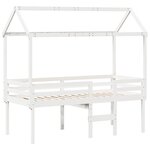 vidaXL Lit haut sans matelas blanc 90x200 cm bois de pin massif