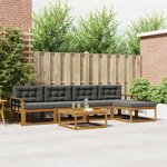 vidaXL Ensemble de canapés d'extérieur 6 Pièces Naturel et Anthracite