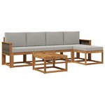 vidaXL Ensemble de canapés d'extérieur 6 pc Naturel et gris clair