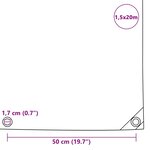 vidaXL Bâche 650 g / m² 1 5 x 20 m Blanc