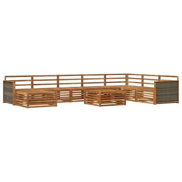 vidaXL Ensemble de canapés d'extérieur 9 Pièces Naturel