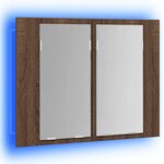 vidaXL Armoire à miroir LED Chêne marron 60x12x45 cm Bois d'ingénierie