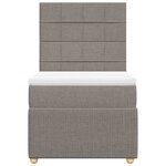 vidaXL Sommier à lattes de lit avec matelas Taupe 100x200 cm Tissu