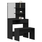 vidaXL Ensemble de Coiffeuse 2 Pièces Chêne noir Bois d'ingénierie