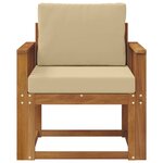 vidaXL Canapé d’extérieur Bois d'acacia massif et polyester Naturel