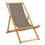 vidaXL Chaise de plage Taupe Bois de teck massif