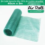 Lot de 6 rouleaux de film bulle d'air recycle largeur 40 cm x longueur 5 mètres - gamme air'roll green de la marque enveloppebulle