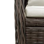 vidaXL Ensemble à manger de jardin 3 Pièces et coussins marron poly rotin