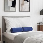 vidaXL Coussins d'accent 2 Pièces Bleu police Ø 15 x 40 cm