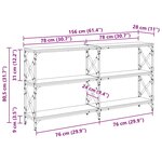 vidaXL Table console chêne artisanal 156 x 28 x 80 5 cm