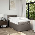 vidaXL Sommier à lattes de lit avec matelas Taupe 80x200 cm Tissu