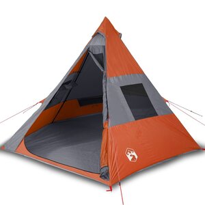 vidaXL Tente de camping tipi 7 personnes orange imperméable