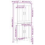 vidaXL Buffet haut Chêne fumé 69 5x34x180 cm Bois d'ingénierie
