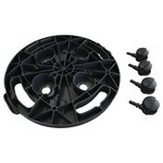 vidaXL Chariots à plantes avec roues 3 Pièces Diamètre 30 cm Noir 170 kg