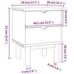 vidaXL Table de chevet OTTA marron et blanc 45x39x57cm bois pin massif