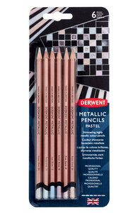 Crayons de couleur Derwent Metallic x6 pastels