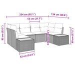 vidaXL Ensemble de canapé de jardin avec coussin 6 Pièces Noir Polyrotin