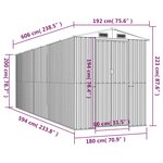 vidaXL Abri de jardin Vert 192x606x223 cm Acier galvanisé
