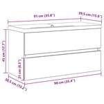 vidaXL Cabinet de lavabo Chêne noir 90 x 39 x 62 cm Bois d'ingénierie