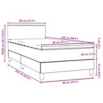 vidaXL Sommier à lattes de lit avec matelas et LED noir 80x220 cm velours