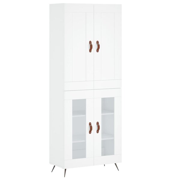 vidaXL Buffet haut Blanc 69 5x34x180 cm Bois d'ingénierie