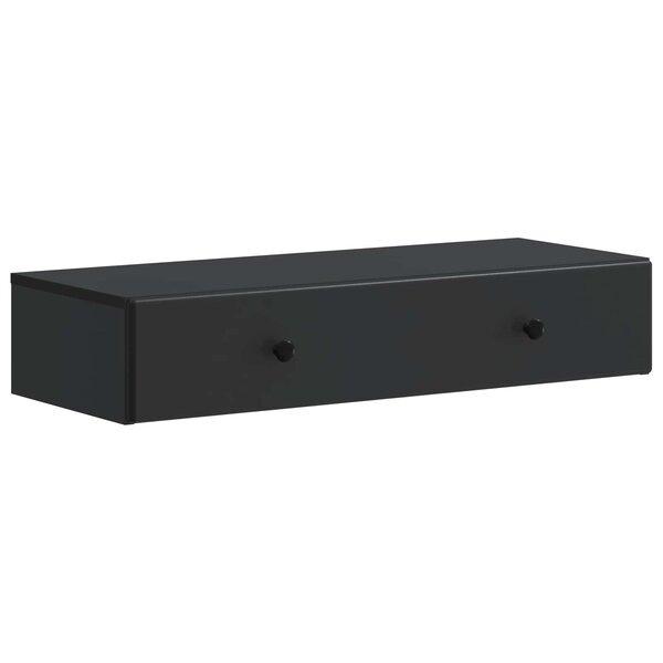 vidaXL Table d'appoint murale Noir 87 5 x 34 5 x 17 cm