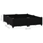 vidaXL Lit surélevé 80x80x23 cm Polypropylène