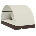 vidaXL Transat 2 places avec toit rond marron 211x112x140 cm