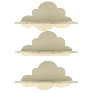 3 étagères en bois nuage 39 cm