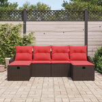 vidaXL Ensemble de canapé de jardin avec coussin 6 Pièces polyrotin