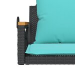 vidaXL Balancelle avec coussins noir 63x62x40 cm résine tressée