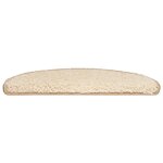 vidaXL Tapis d'escalier 20 pièces 65 x 21 x 4 cm Crème Demi-rond Grand