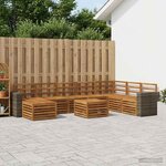 vidaXL Ensemble de canapés d'extérieur 9 Pièces Naturel
