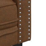 vidaXL Canapé à 2 places Chesterfield marron similicuir daim