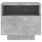 vidaXL Armoires de chevet avec lumières LED 2 Pièces gris béton
