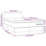vidaXL Sommier à lattes de lit matelas LED gris clair 120x190 cm tissu