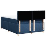 vidaXL Sommier à lattes de lit avec matelas Bleu 140x200 cm Tissu