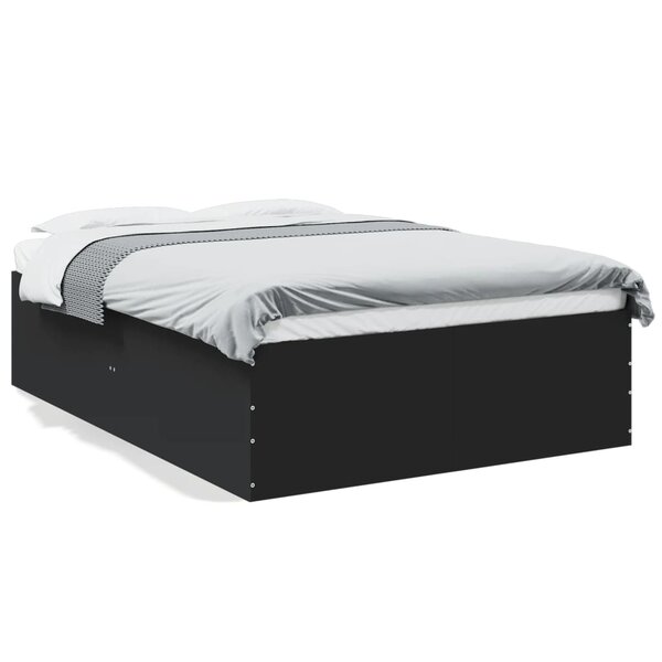 vidaXL Cadre de lit sans matelas noir 140x190 cm